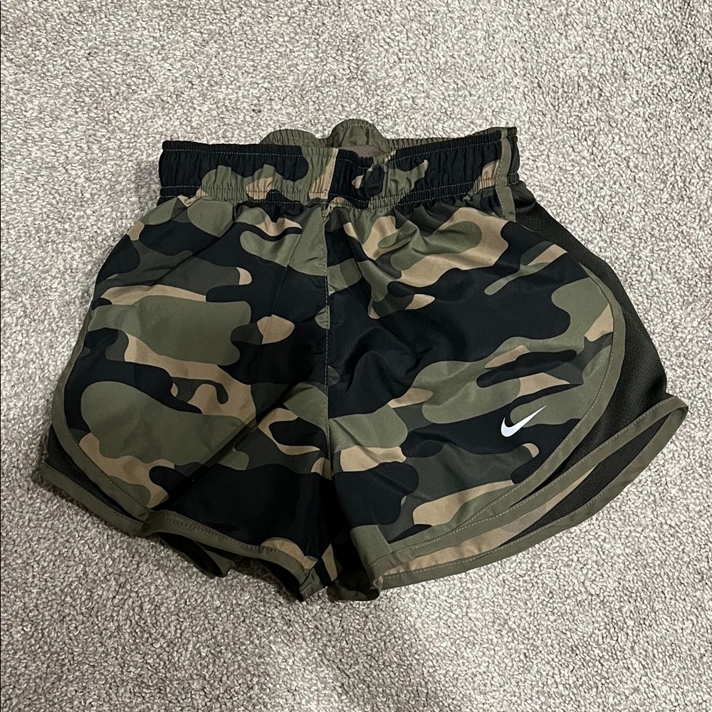 Nike Green and Black Camo Shorts